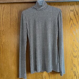 Norma Kamali Black and White Houndstooth Top